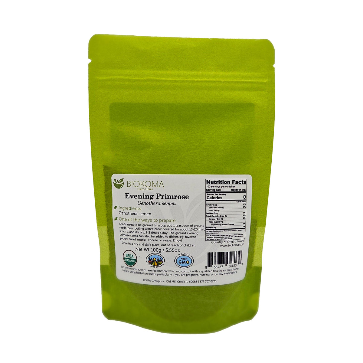 Buy Evening Primrose Herbal Tea Seeds 3.55oz Biokoma BIOKOMA