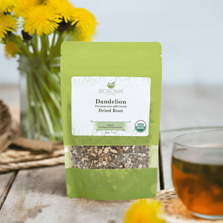 Dandelion (Taraxacum officinale) Organic Dried Root 100g 3.55oz - BIOKOMA® - Dried Herbs