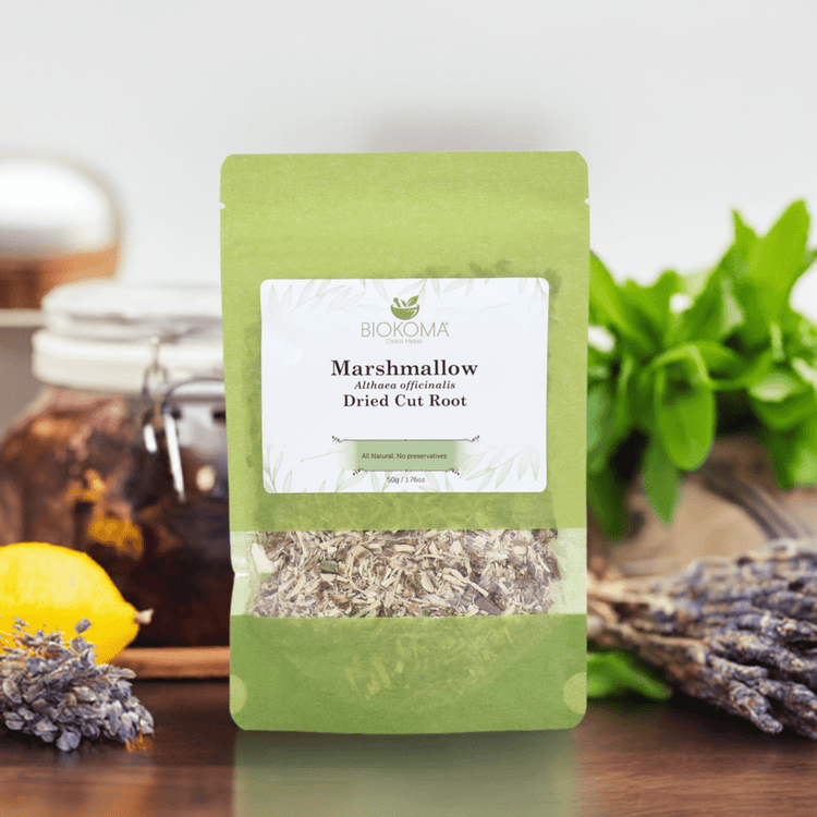 Marshmallow (Althaea officinalis) Dried Cut Root 50g 1.76oz - BIOKOMA® - Dried Herbs