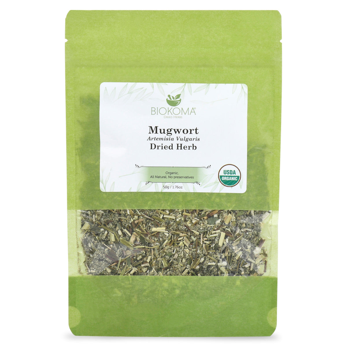 Organic Mugwort Herb: Dried Artemisia Vulgaris For Tea With No Additives Or Preservatives