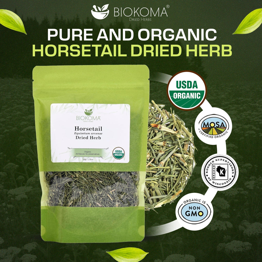 Horsetail (Equisetum arvense) Organic Dried Leaves 50g 1.76oz - BIOKOMA® - Dried Herbs