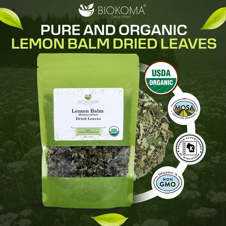 Lemon Balm (Melissae folium) Organic Dried Leaves 50g 1.76oz - BIOKOMA® - Dried Herbs