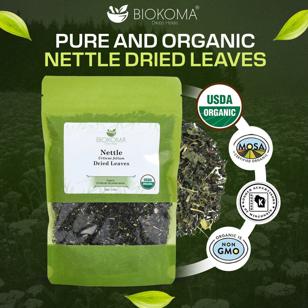 Nettle (Urticae folium) Organic Dried Leaves 50g 1.76oz - BIOKOMA® - Dried Herbs