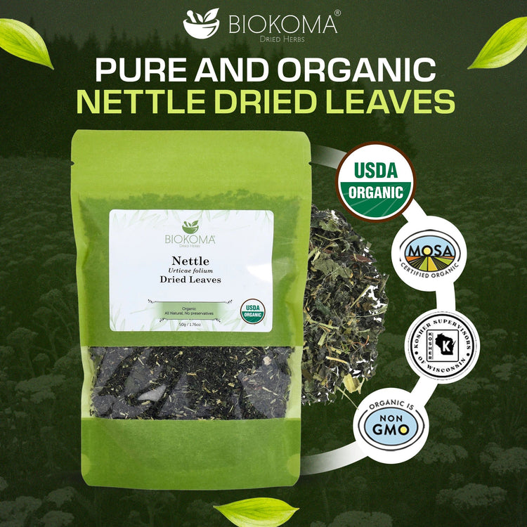 Nettle (Urticae folium) Organic Dried Leaves 50g 1.76oz - BIOKOMA® - Dried Herbs
