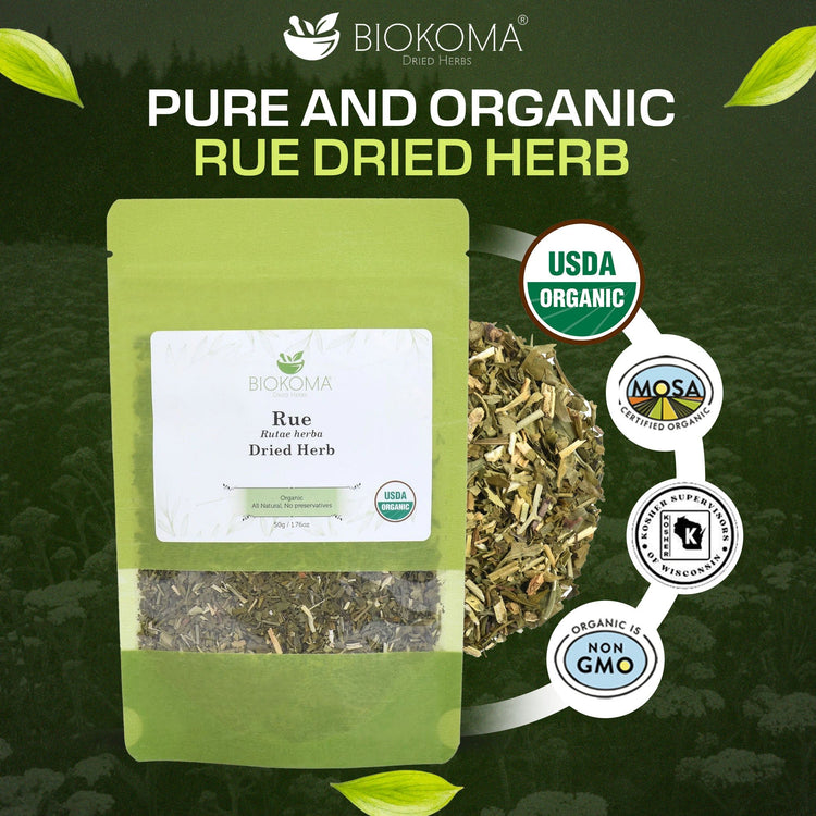 Rue (Rutae herba) Organic Dried Herb 50g 1.76oz - BIOKOMA® - Dried Herbs