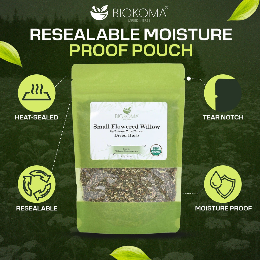 Small - Flowered Willow (Epilobium parviflorum) Organic Dried Herb 100g 3.55oz - BIOKOMA® - Dried Herbs