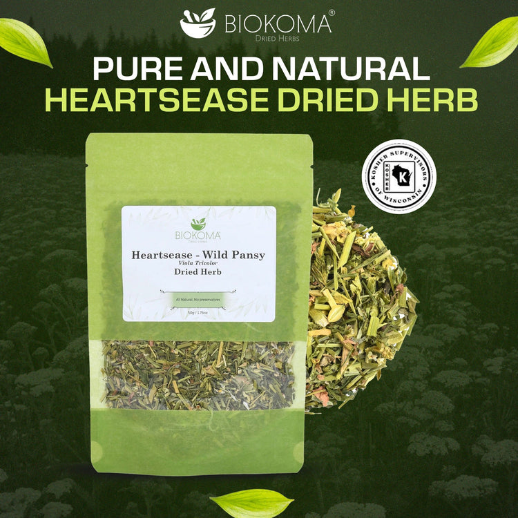 Heartsease - Wild Pansy (Viola Tricolor) Dried Herb 50g 1.76oz - BIOKOMA® - Dried Herbs