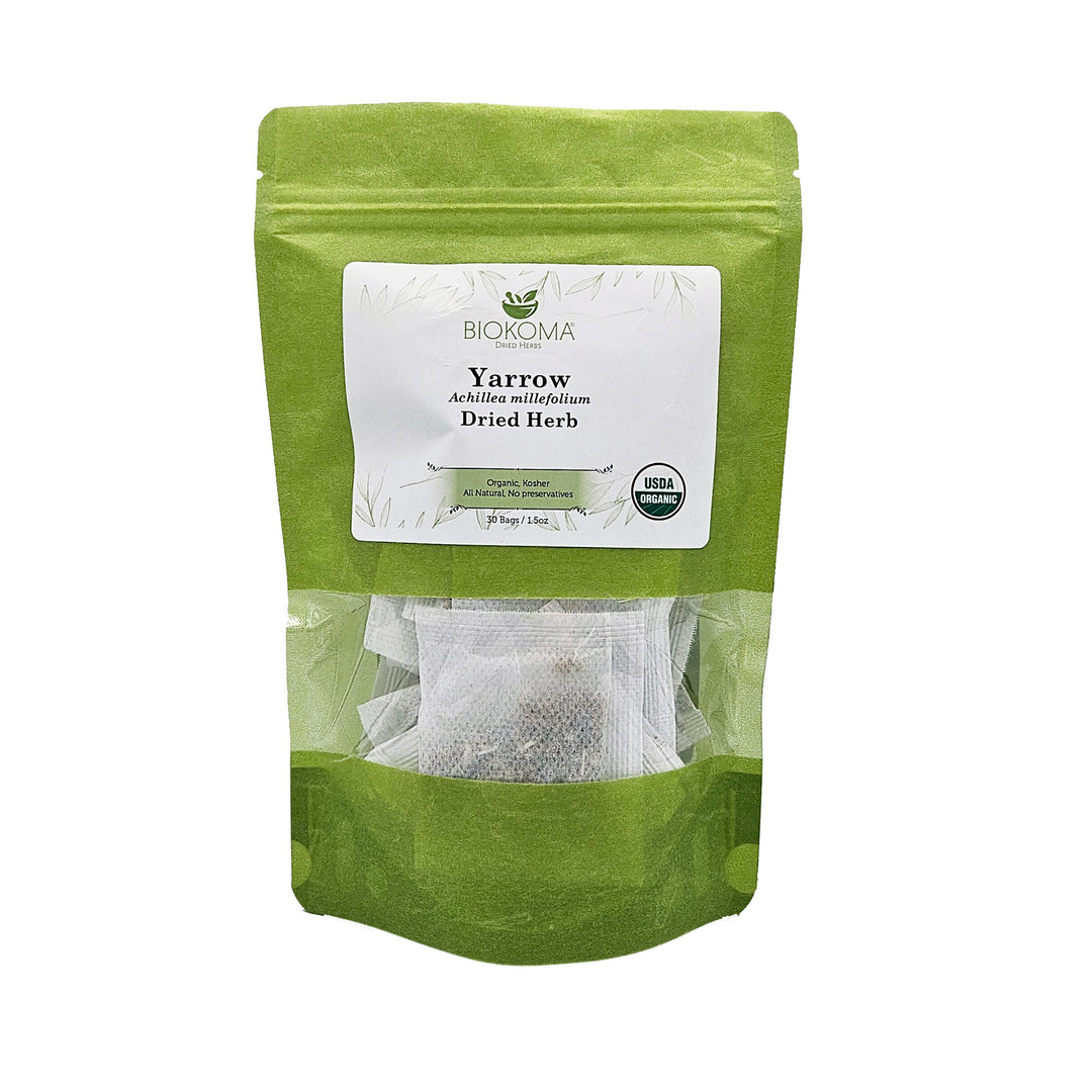 Yarrow (Achillea millefolium) Organic Dried Herb Tea Bags