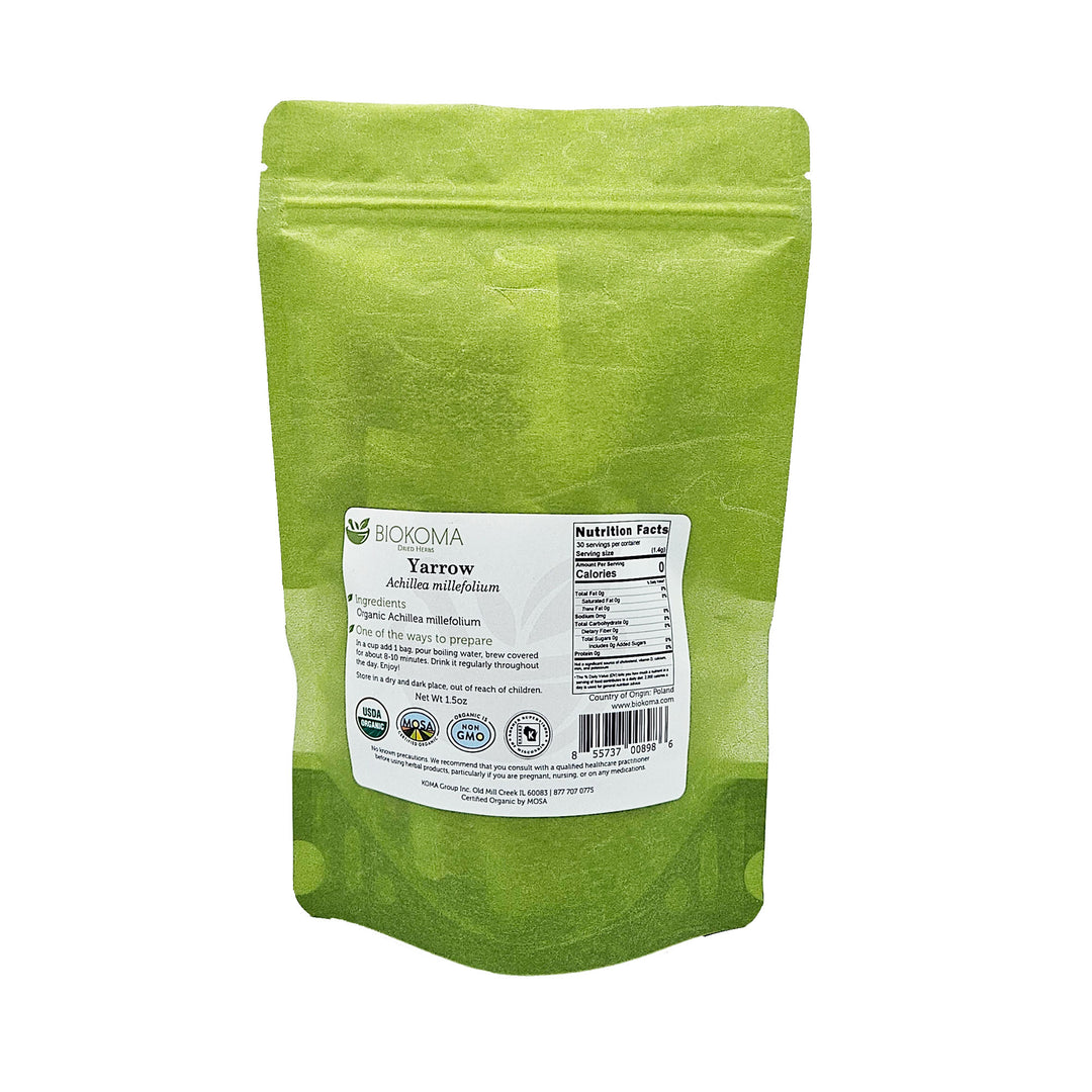 Yarrow (Achillea millefolium) Organic Dried Herb 30 Tea Bags 1.5oz