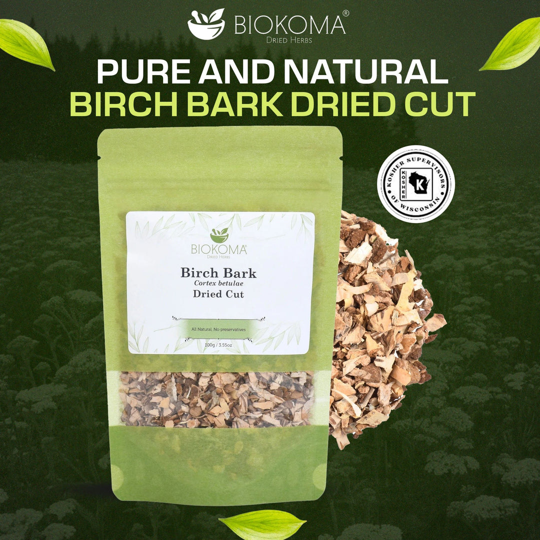 Birch Bark (Cortex betulae) Dried Cut 100g 3.55oz - BIOKOMA® - Dried Herbs