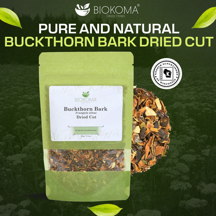 Buckthorn Bark (Frangula alnus) Dried Cut 100g 3.55 oz - BIOKOMA® - Dried Herbs