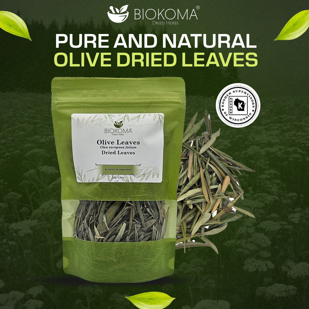 Olive Leaves (Olea europaea folium) Dried Leaves 50g 1.76oz - BIOKOMA® - Dried Herbs