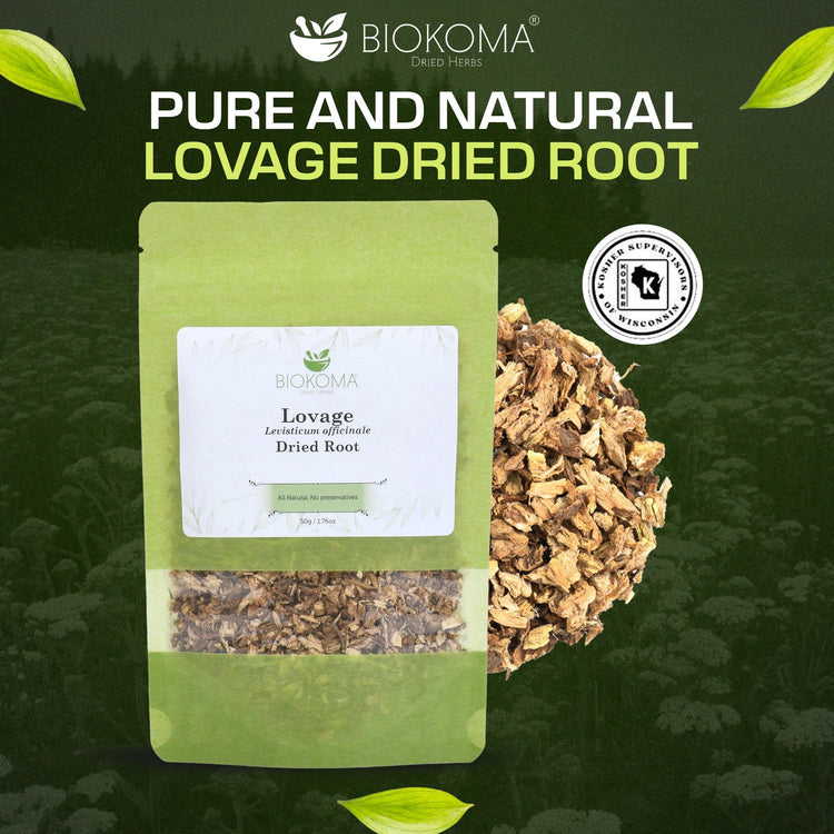 Lovage (Levisticum officinale) Dried Root 50g 1.76oz - BIOKOMA® - Dried Herbs