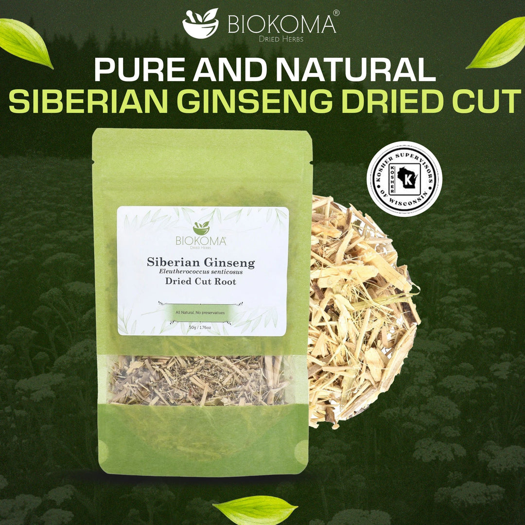 Siberian Ginseng (Eleutherococcus senticosus) Dried Cut Root 50g 1.76oz - BIOKOMA® - Dried Herbs