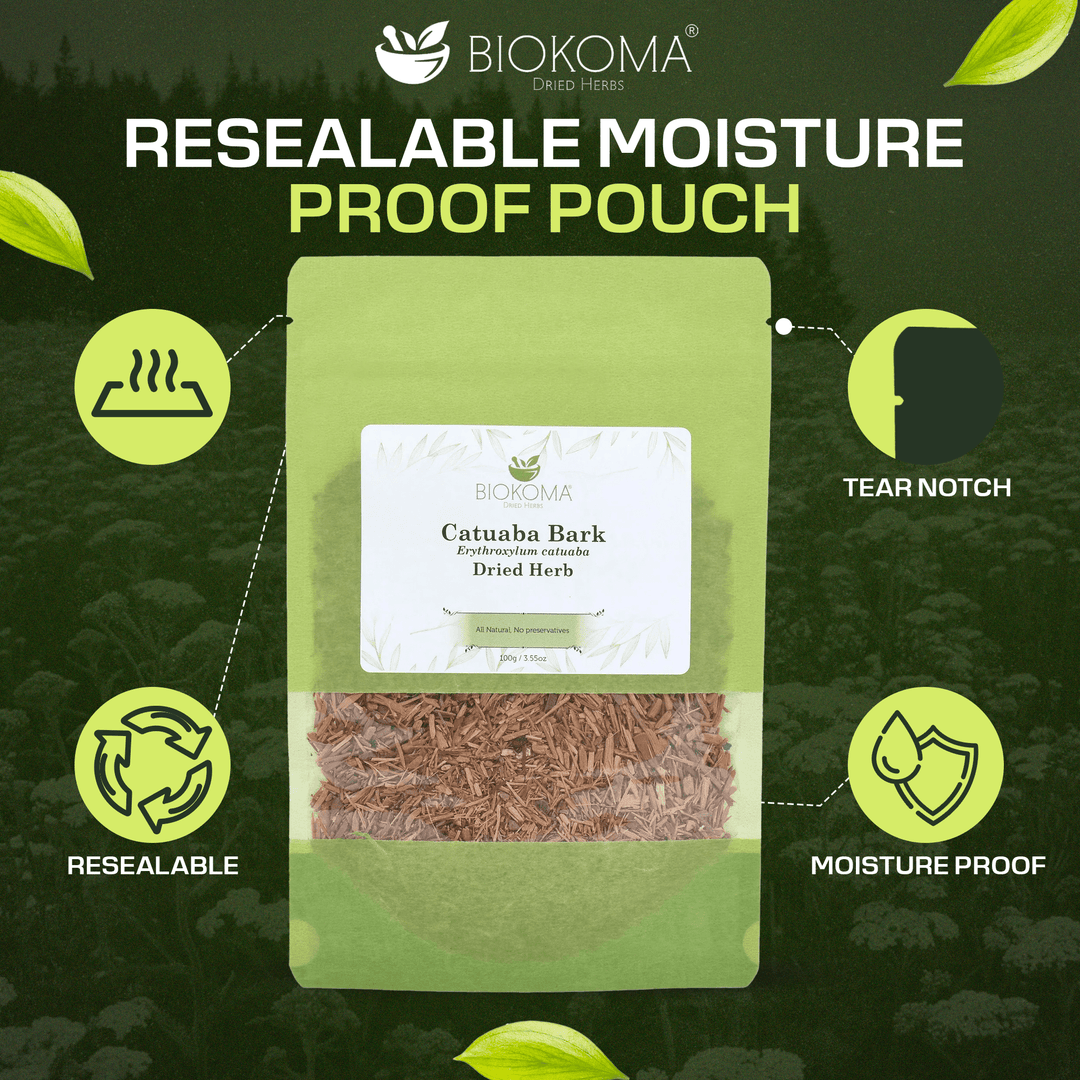 Catuaba Bark (Erythroxylum catuaba) Dried Herb 100g 3.55oz - BIOKOMA® - Dried Herbs