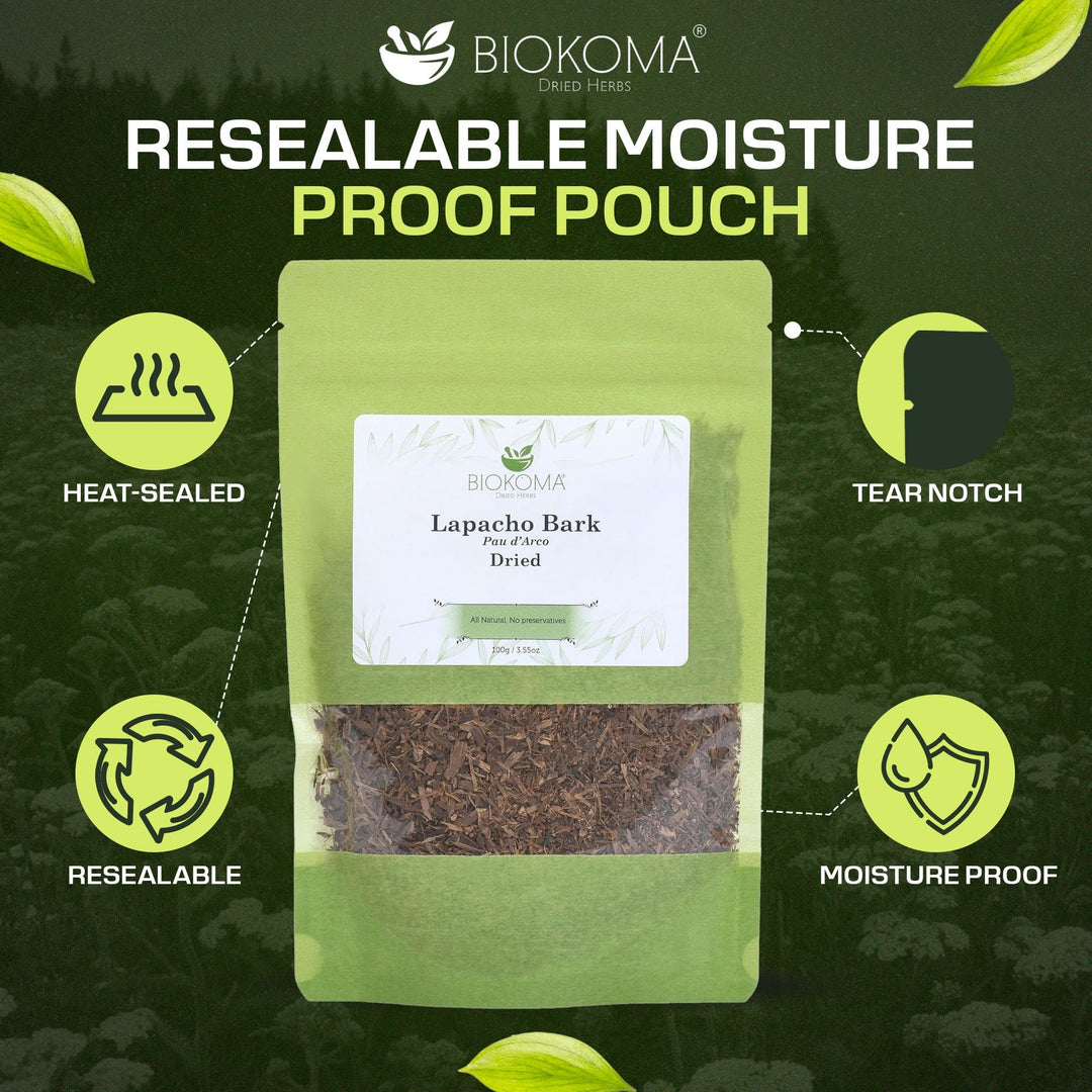 Lapacho Bark (Pau d’Arco) Dried Herbs 100g 3.55oz - BIOKOMA® - Dried Herbs