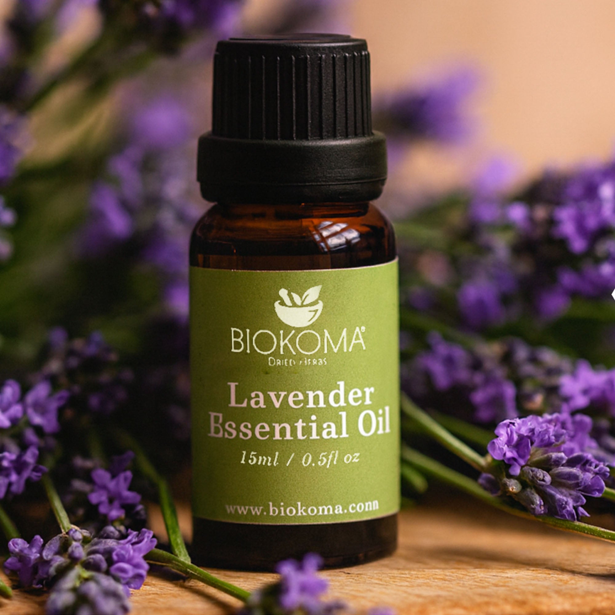 Lavender Essential Oil Pure and Natural 15ml 0.5floz - BIOKOMA® - Dried Herbs