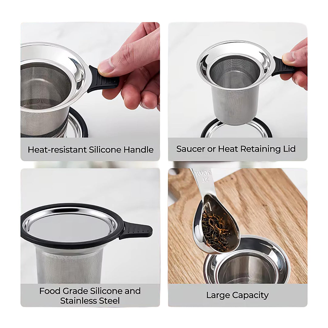 Stainless Steel Tea Infuser - Mesh Filter Utensils Reusable for Loose Tea - Large