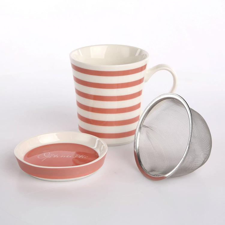 Tea Herb Mug Cup with Infuser and Lid 10fl oz - 4 Colors-BIOKOMA® - Dried Herbs