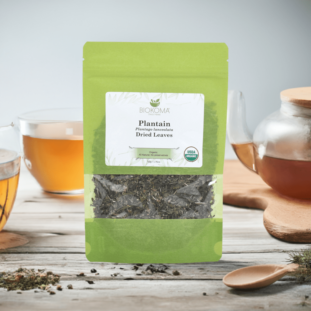 Plantain (Plantago lanceolata) Organic Dried Leaves 50g 1.76oz - BIOKOMA® - Dried Herbs