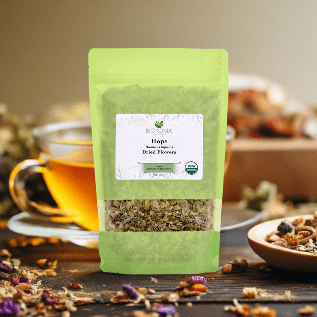 Hops (Humulus lupulus) Organic Dried Flowers 50g 1.76oz - BIOKOMA® - Dried Herbs