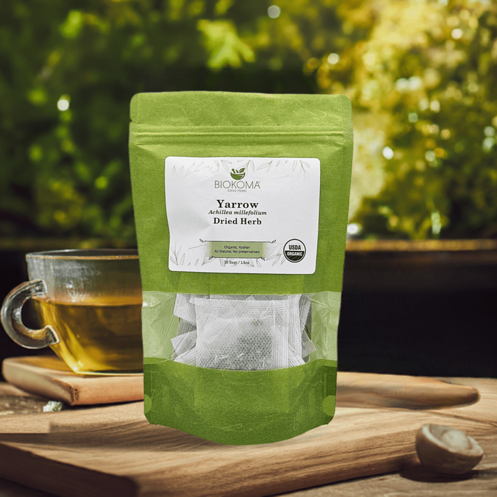 Yarrow (Achillea millefolium) Organic Dried Herb 30 Tea Bags 1.5oz - BIOKOMA® - Dried Herbs