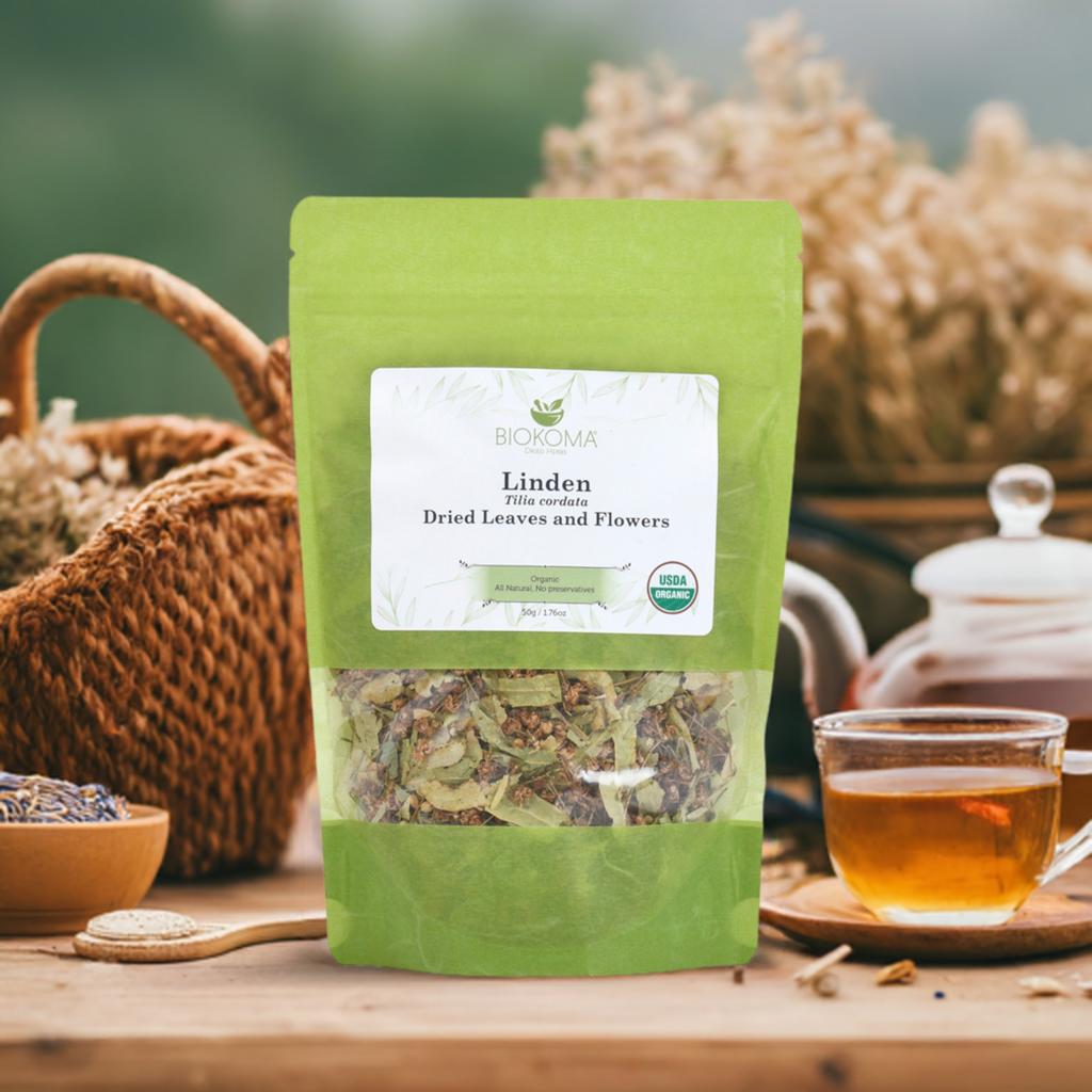 Linden (Tilia cordata) Organic Dried Leaves and Flowers 