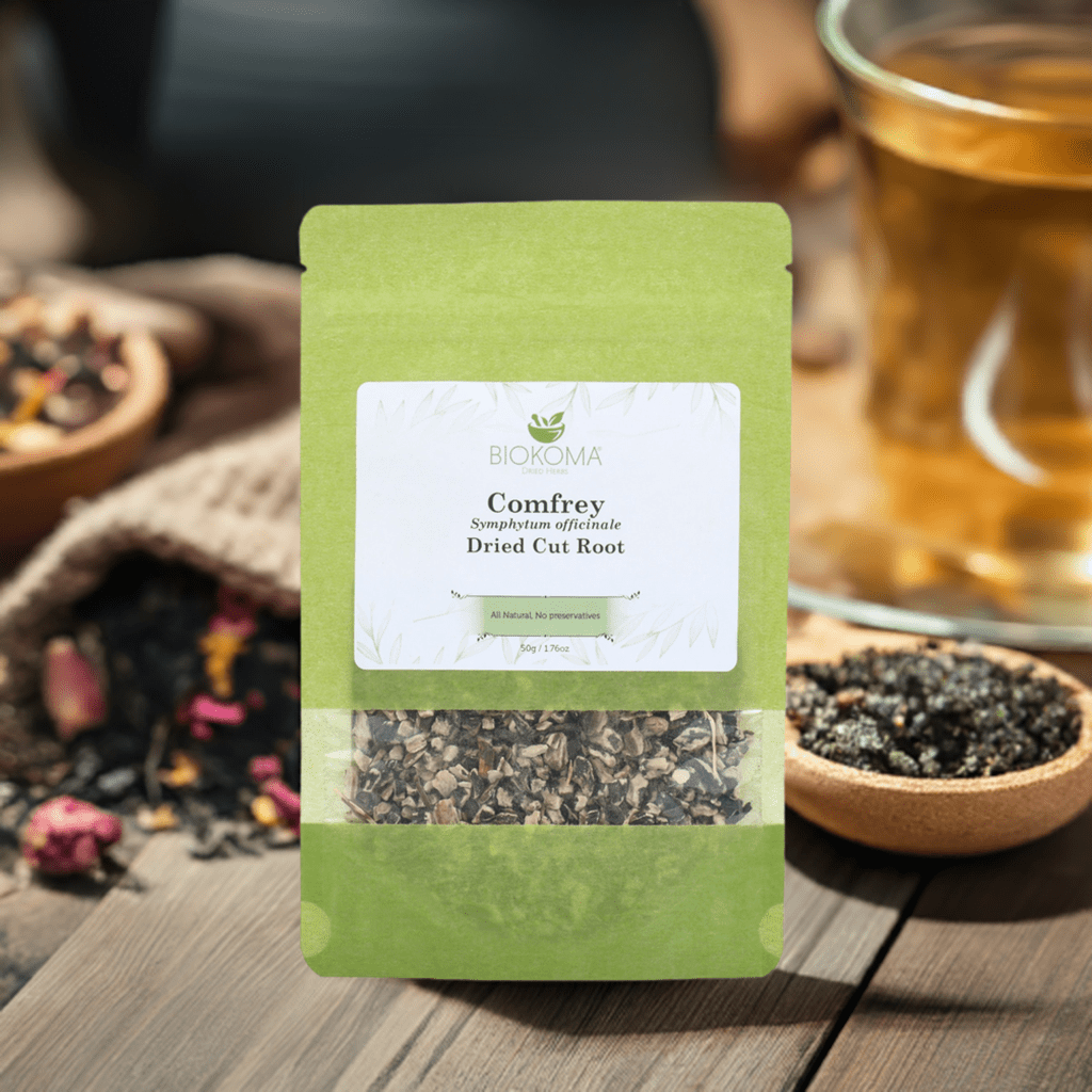Comfrey (Symphytum officinale) Dried Cut Root 50g 1.76oz - BIOKOMA® - Dried Herbs