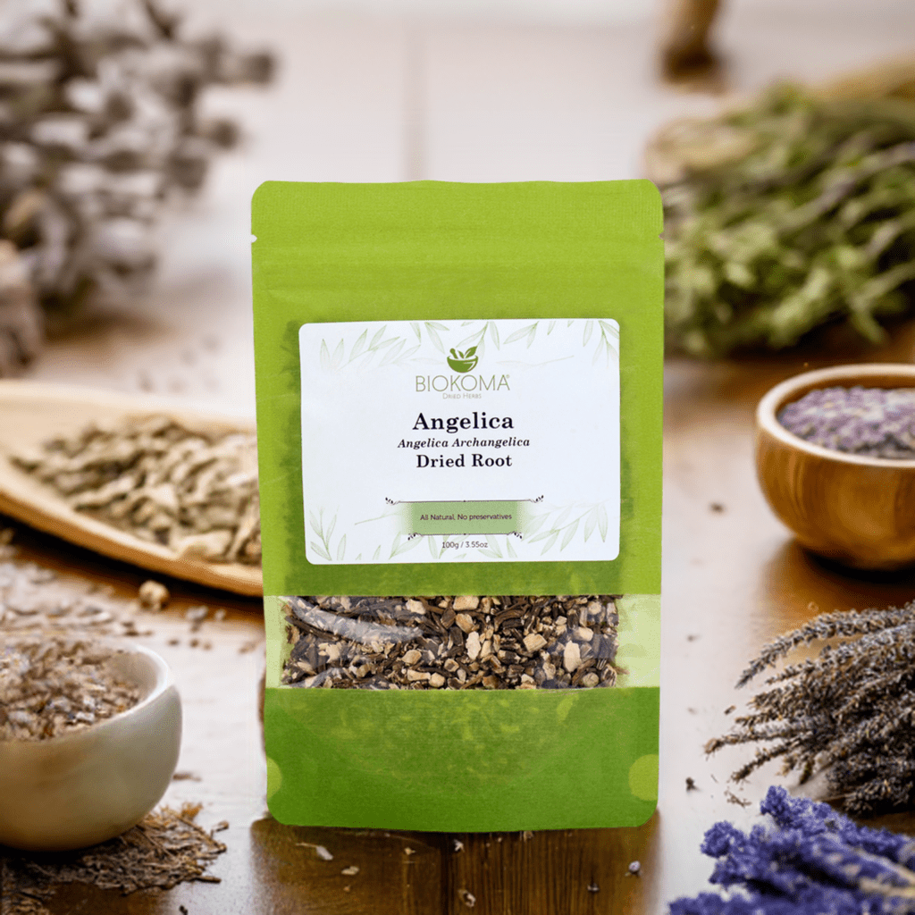Angelica Root (Angelica Archangelica) Dried Root 100g 3.55oz - BIOKOMA® - Dried Herbs