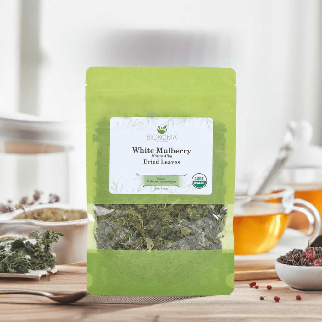 White Mulberry (Morus alba) Organic Dried Leaves 50g 1.76oz - BIOKOMA® - Dried Herbs