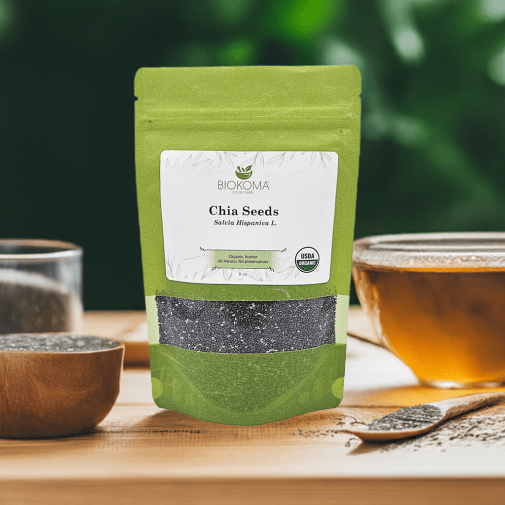 Chia (Salvia Hispanica L.) Organic Seeds 8oz - BIOKOMA® - Dried Herbs