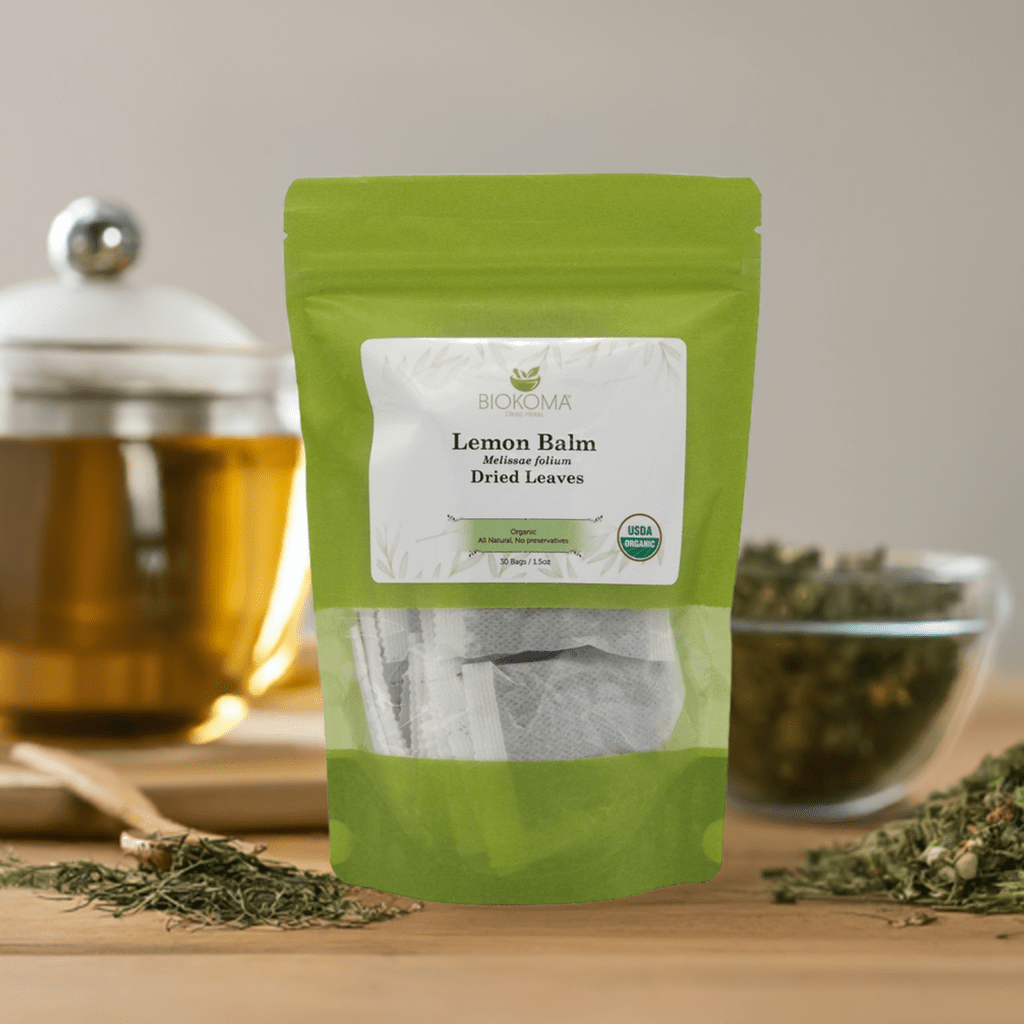 Lemon Balm (Melissae folium) Organic Dried Leaves 30 Tea Bags 1.5oz - BIOKOMA® - Dried Herbs