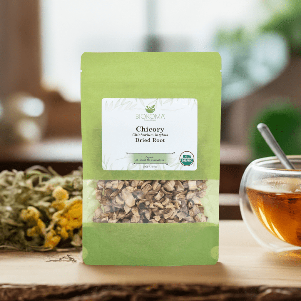 Chicory (Chichorium intybus) Organic Dried Root 100g 3.55oz - BIOKOMA® - Dried Herbs