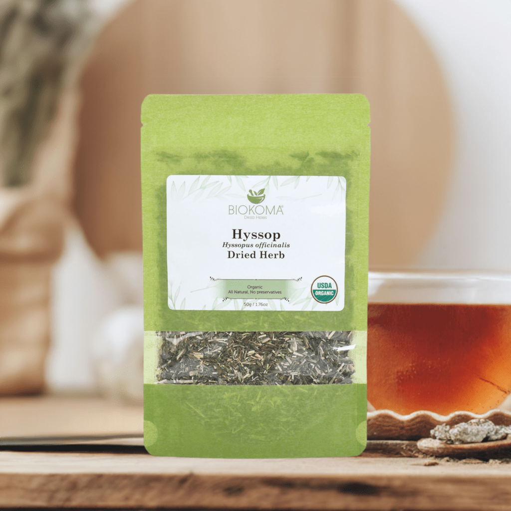 Hyssop (Hyssopus officinalis) Organic Dried Herb 50g 1.76oz - BIOKOMA® - Dried Herbs
