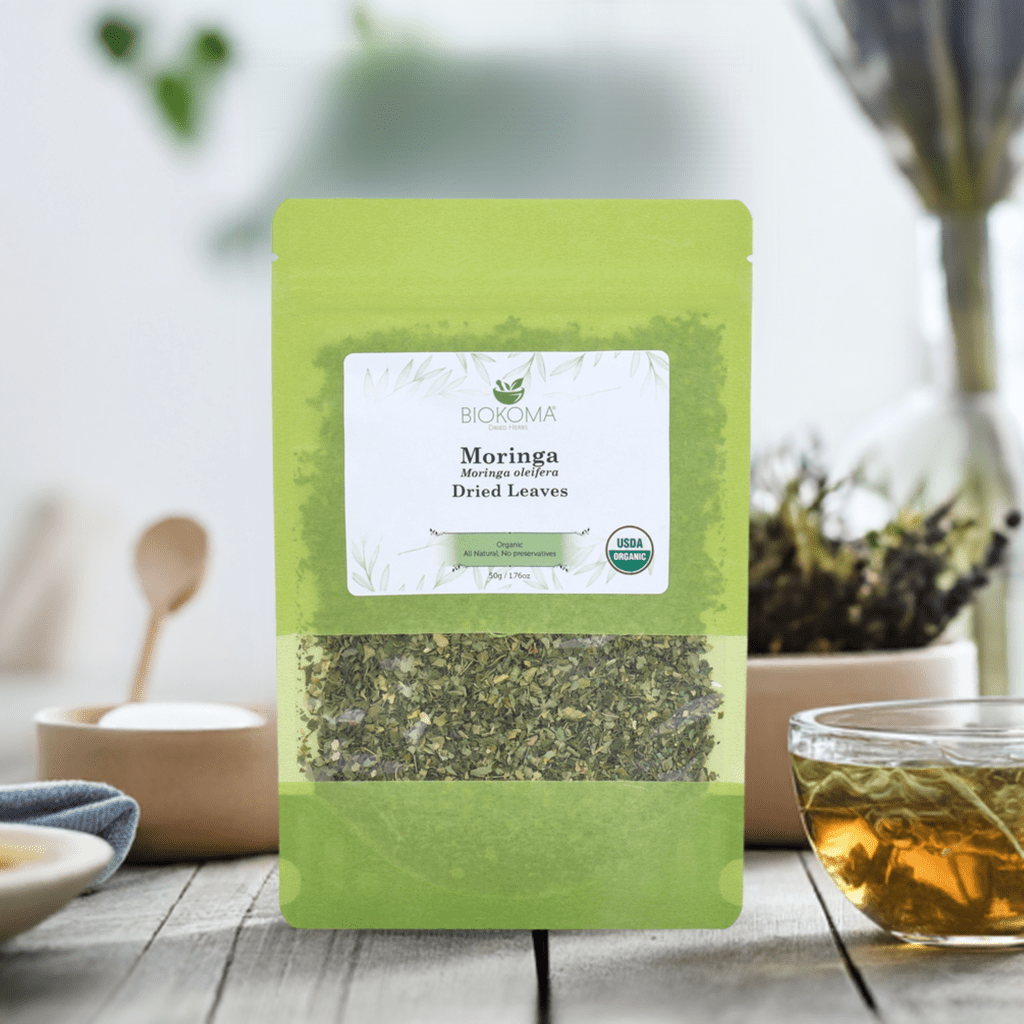 Moringa (Moringa oleifera) Organic Dried Leaves 50g 1.76oz - BIOKOMA® - Dried Herbs