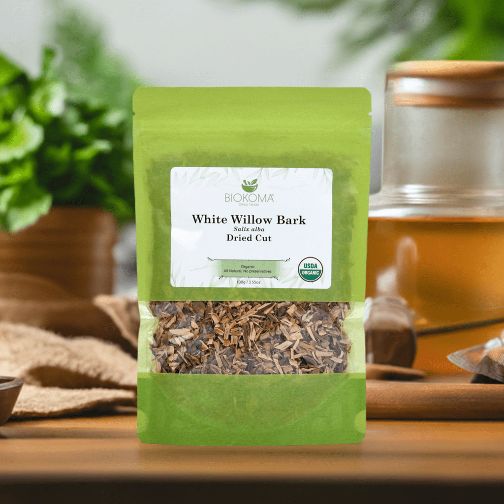 White Willow Bark (Salix alba) Organic Dried Cut 100g 3.55 oz - BIOKOMA® - Dried Herbs