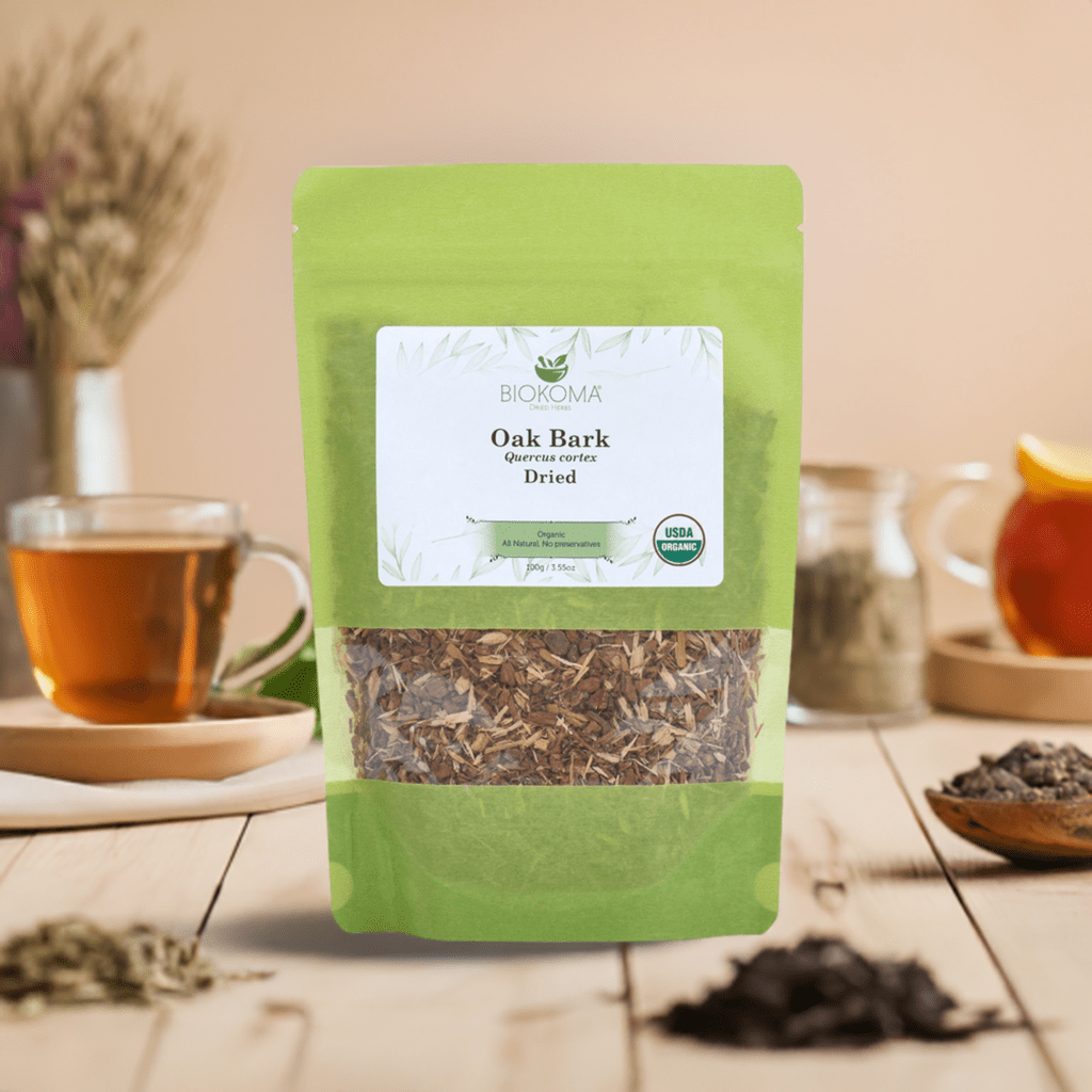Oak Bark (Quercus cortex) Organic Dried Bark 100g 3.55oz - BIOKOMA® - Dried Herbs