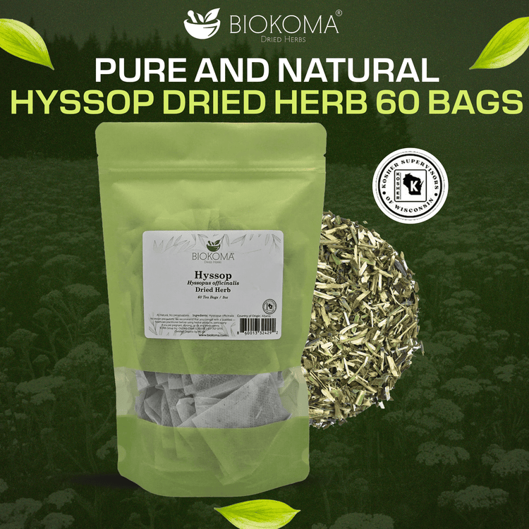Hyssop (Hyssopus officinalis) Dried Herb 60 Tea Bags 3oz - BIOKOMA® - Dried Herbs