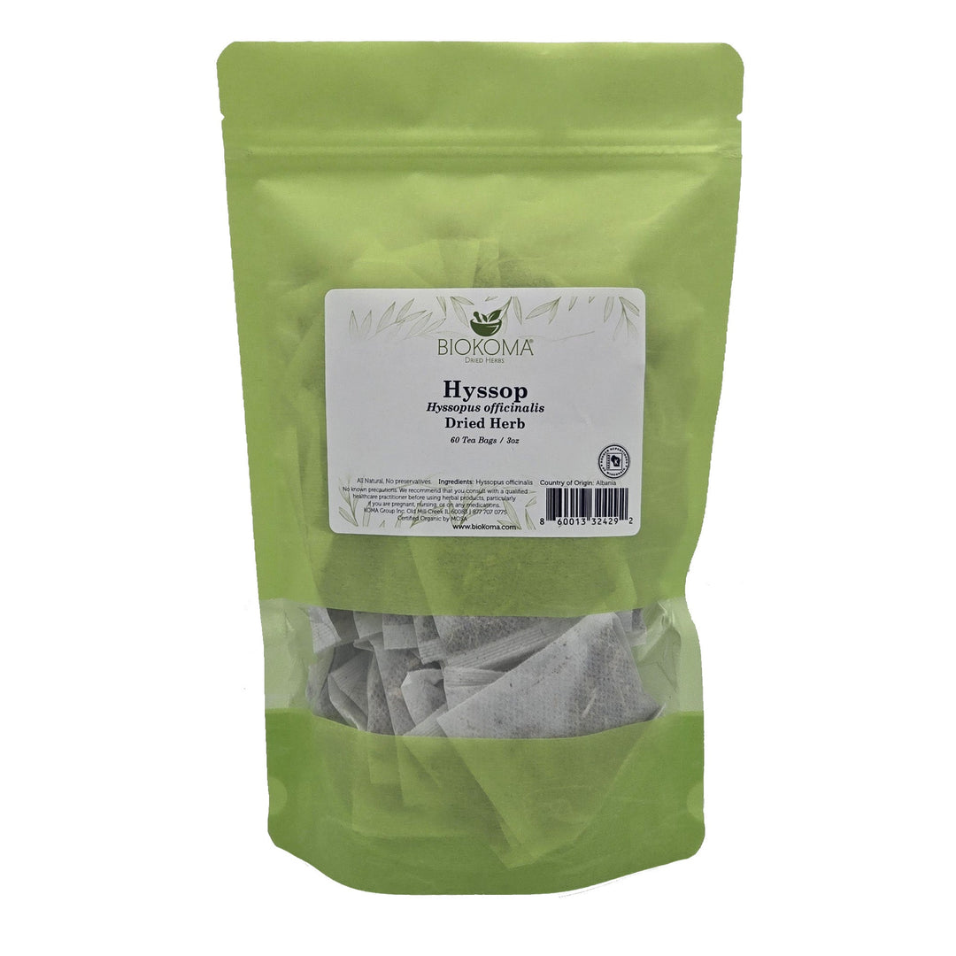 Hyssop (Hyssopus officinalis) Dried Herb 60 Tea Bags 3oz - BIOKOMA® - Dried Herbs