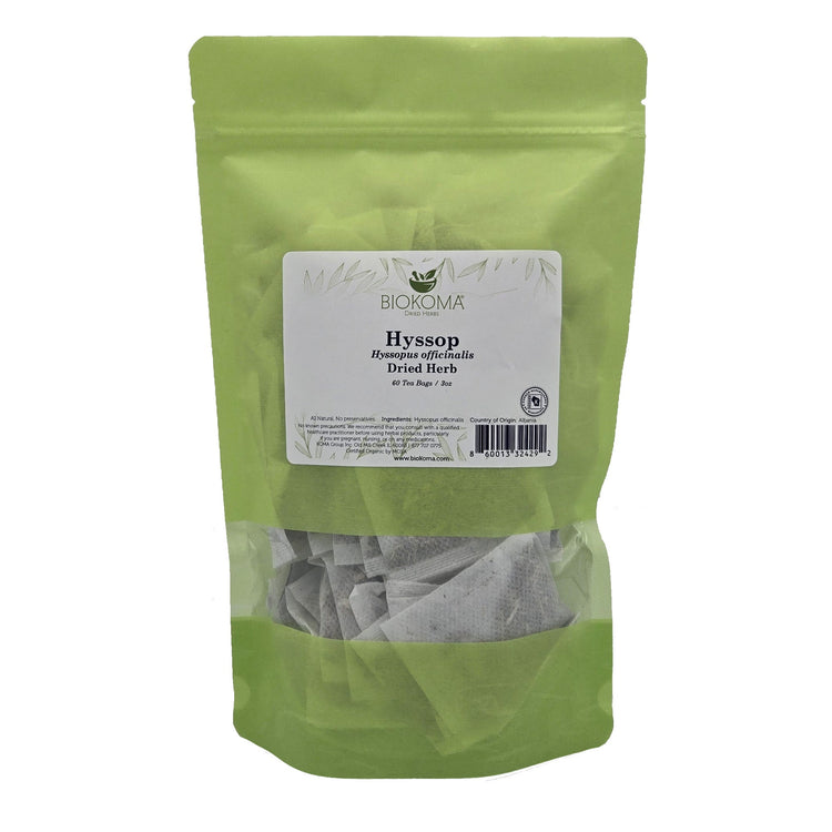 Hyssop (Hyssopus officinalis) Dried Herb 60 Tea Bags 3oz - BIOKOMA® - Dried Herbs