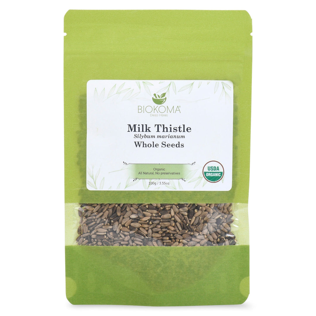 Milk Thistle (Silybum marianum) Organic Whole Seeds 100g 3.55oz - 03.19.2026 - BIOKOMA® - Dried Herbs
