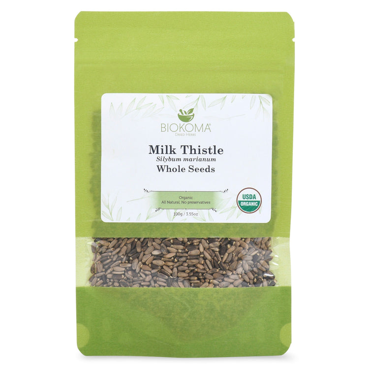Milk Thistle (Silybum marianum) Organic Whole Seeds 100g 3.55oz - 03.19.2026 - BIOKOMA® - Dried Herbs