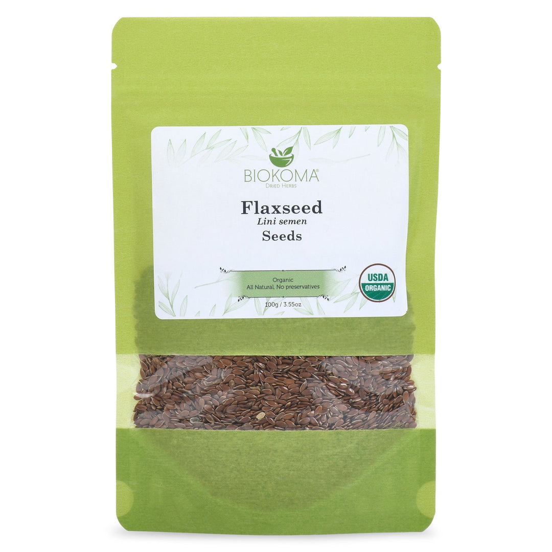 Flaxseed (Lini semen) Organic Seeds 100g 3.55oz - 09.01.2023-BIOKOMA® - Dried Herbs