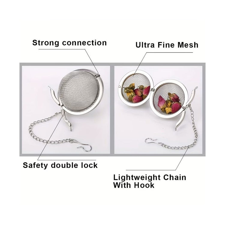 Stainless Steel Ball Tea Infuser with Chain - BIOKOMA® - Dried Herbs