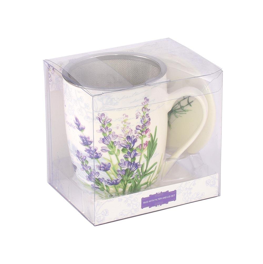 Tea Herb Mug Cup with Infuser and Lid 12fl oz - Lavender | Biokoma.com