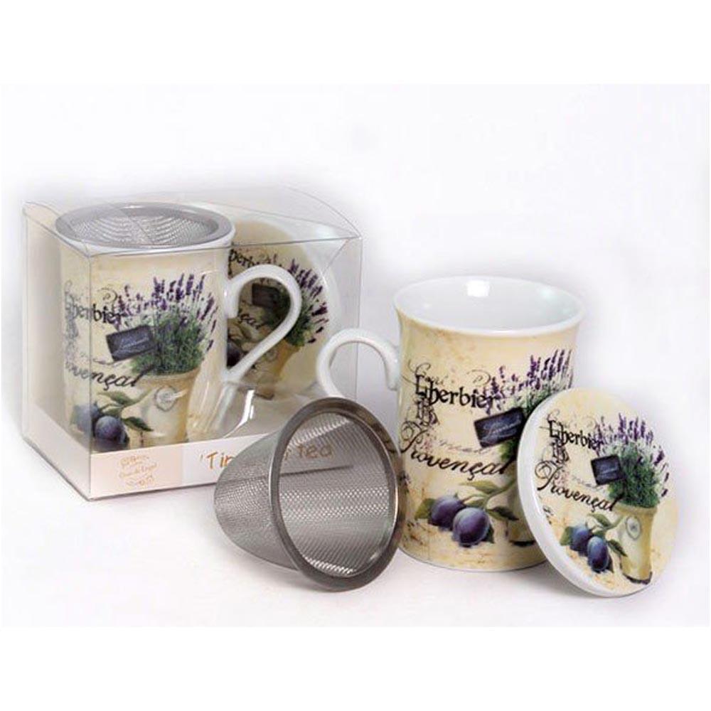 Tea Herb Mug Cup with Infuser and Lid 9.5fl oz - Lavender | Biokoma.com