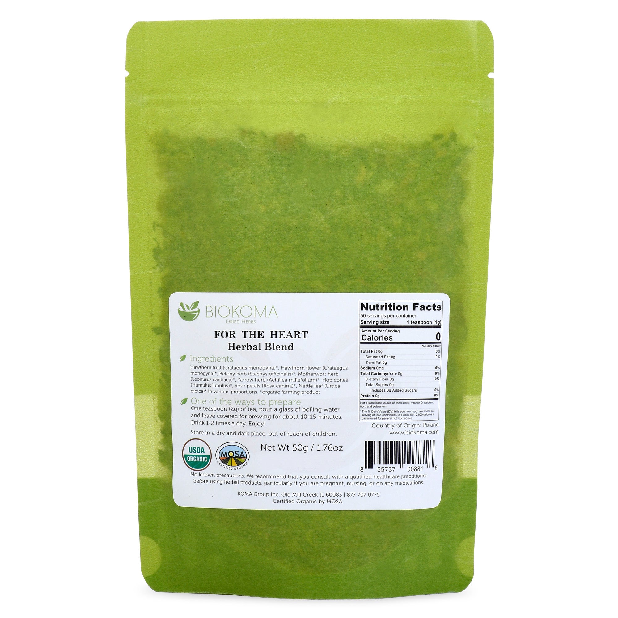 Blend Herb - For The Heart Organic Blend 50g 1.76oz
