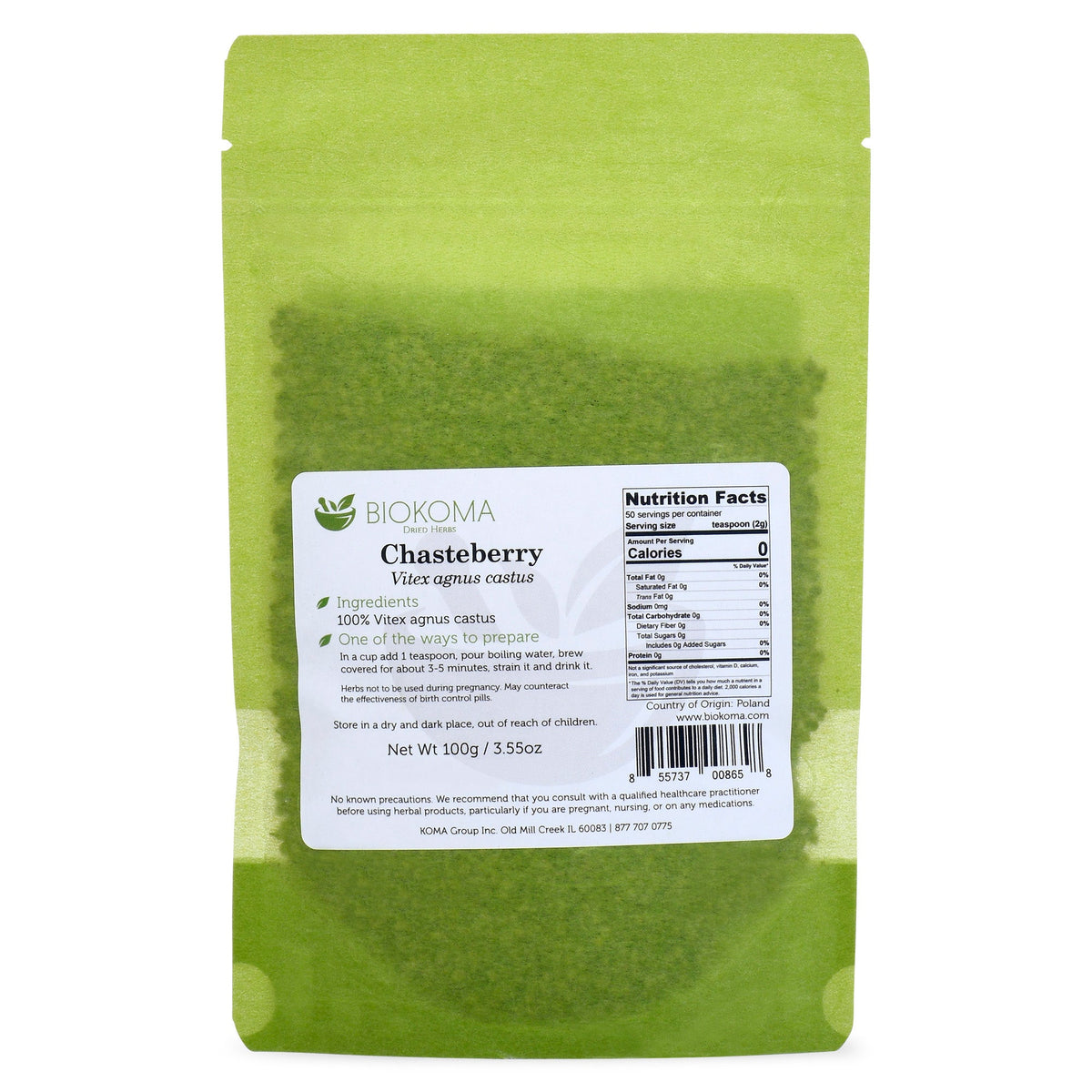 Buy Chasteberry Vitex Agnus Castus Dried Fruits Herbal Tea BIOKOMA