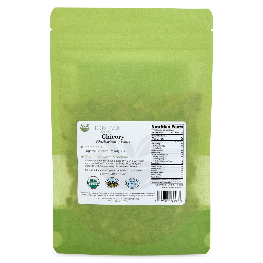 Chicory (Chichorium Intybus) Organic Dried Root Herbal Tea