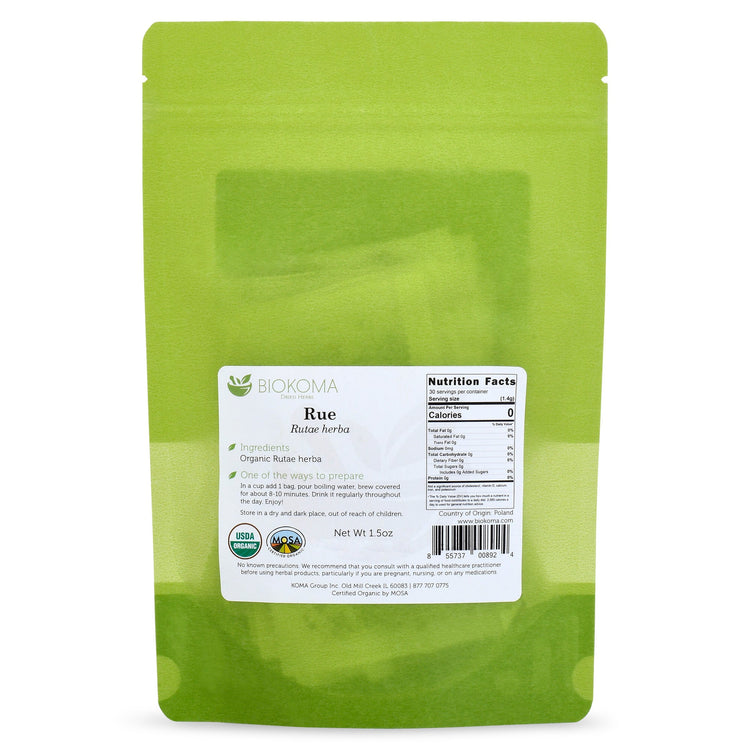 Rue (Rutae herba) Organic Dried Herb 30 Tea Bags 